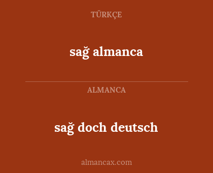 sağ almanca - sağ doch deutsch