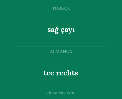 sağ çayı - tee rechts