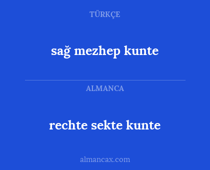 rechte sekte kunte - sağ mezhep kunte