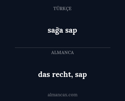 sağa sap - das recht, sap