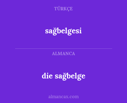 die sağbelge - sağbelgesi