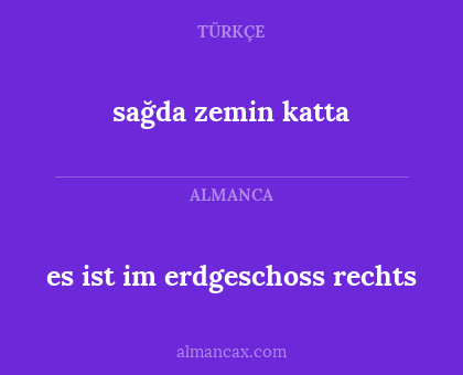 sağda zemin katta - es ist im erdgeschoss rechts