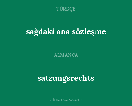 satzungsrechts - sağdaki ana sözleşme