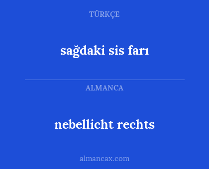 nebellicht rechts - sağdaki sis farı