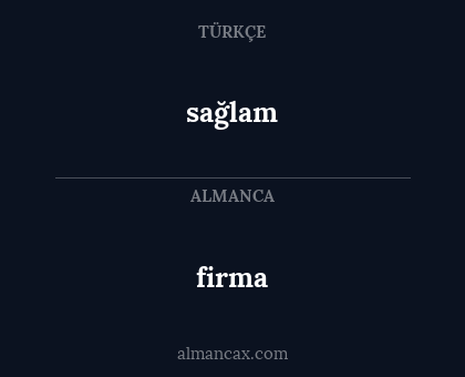 sağlam - firma