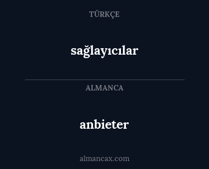 anbieter - sağlayıcılar