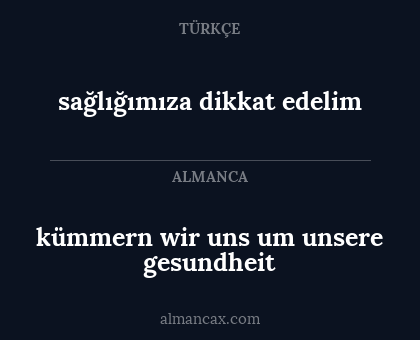 sağlığımıza dikkat edelim - kümmern wir uns um unsere gesundheit
