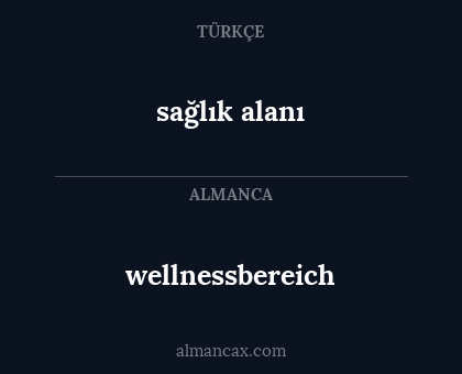 sağlık alanı - wellnessbereich