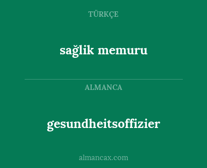gesundheitsoffizier - sağlik memuru