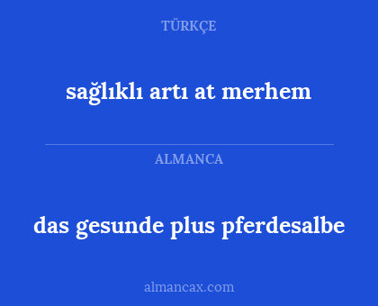 sağlıklı artı at merhem - das gesunde plus pferdesalbe