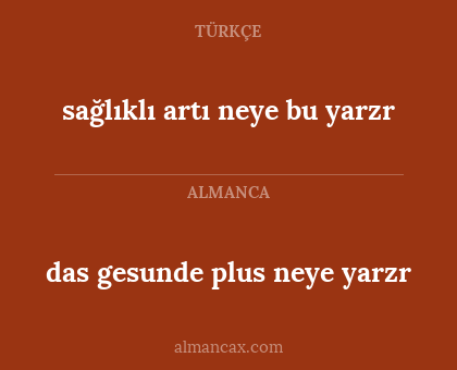 das gesunde plus neye yarzr - sağlıklı artı neye bu yarzr