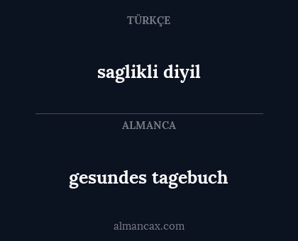 saglikli diyil - gesundes tagebuch