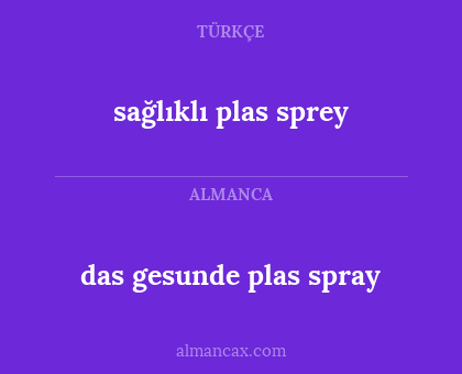 das gesunde plas spray - sağlıklı plas sprey