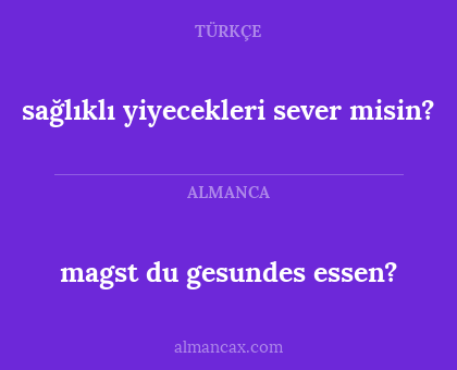 magst du gesundes essen? - sağlıklı yiyecekleri sever misin?