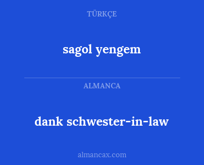 dank schwester-in-law - sagol yengem