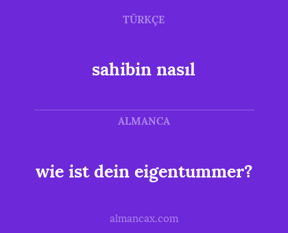wie ist dein eigentummer? - sahibin nasıl