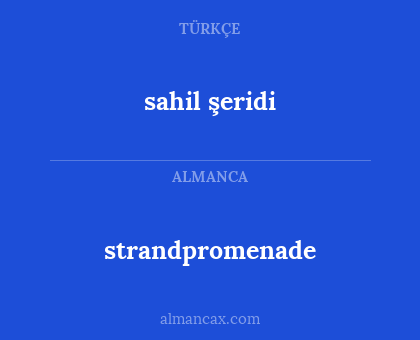 sahil şeridi - strandpromenade