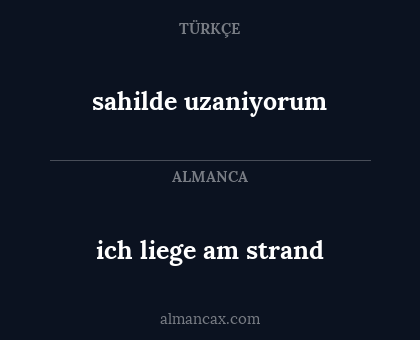 ich liege am strand - sahilde uzaniyorum