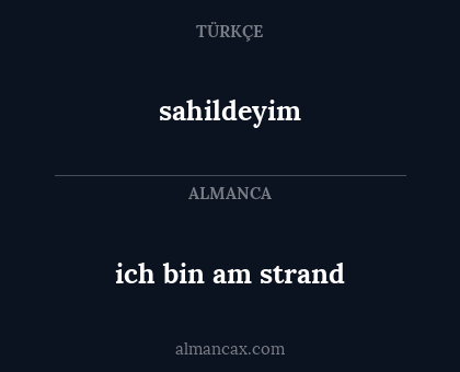 sahildeyim - ich bin am strand