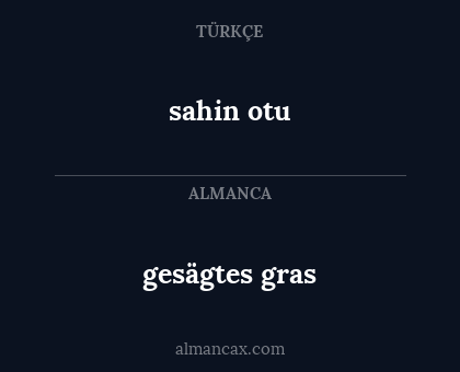 sahin otu - gesägtes gras