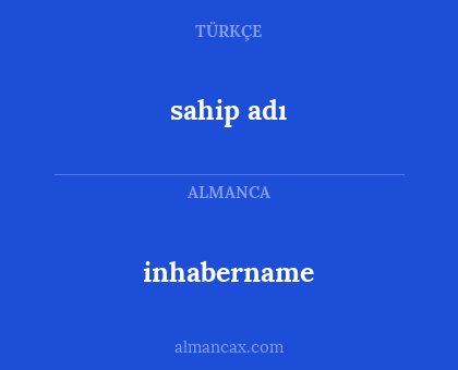 inhabername - sahip adı