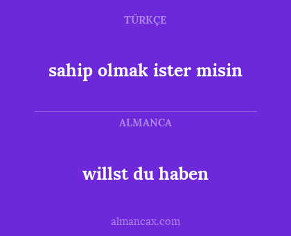 sahip olmak ister misin - willst du haben