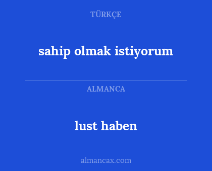 sahip olmak istiyorum - lust haben