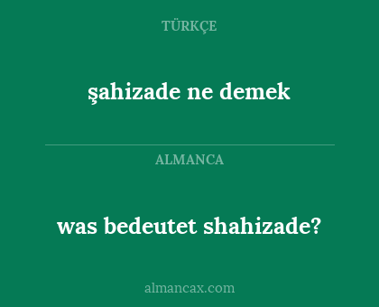 şahizade ne demek - was bedeutet shahizade?