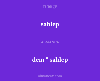 dem " sahlep - sahlep
