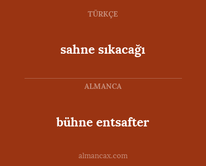 bühne entsafter - sahne sıkacağı