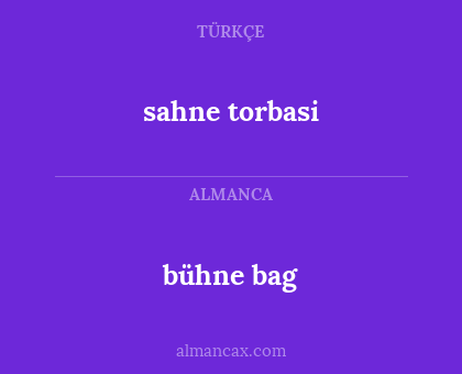 bühne bag - sahne torbasi