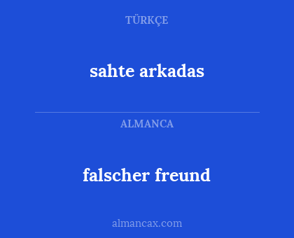 falscher freund - sahte arkadas