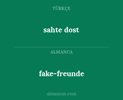 fake-freunde - sahte dost