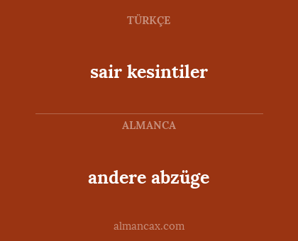 sair kesintiler - andere abzüge