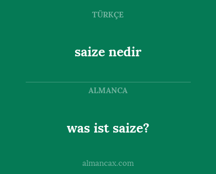 was ist saize? - saize nedir