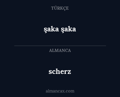 scherz - şaka şaka