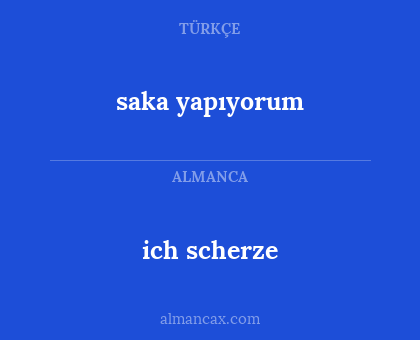 ich scherze - saka yapıyorum