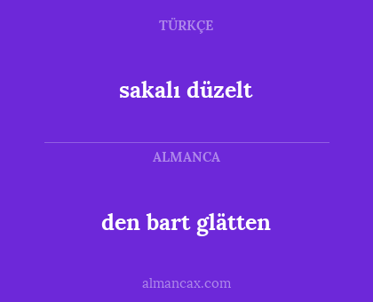 sakalı düzelt - den bart glätten