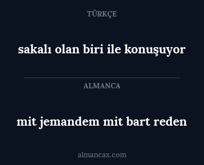 mit jemandem mit bart reden - sakalı olan biri ile konuşuyor