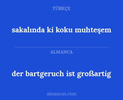 sakalında ki koku muhteşem - der bartgeruch ist großartig