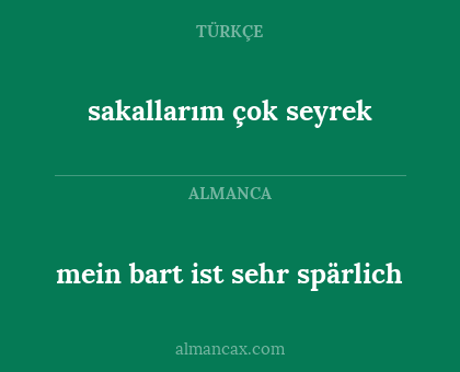 mein bart ist sehr spärlich - sakallarım çok seyrek