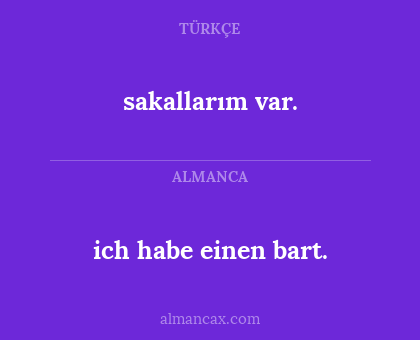 ich habe einen bart. - sakallarım var.
