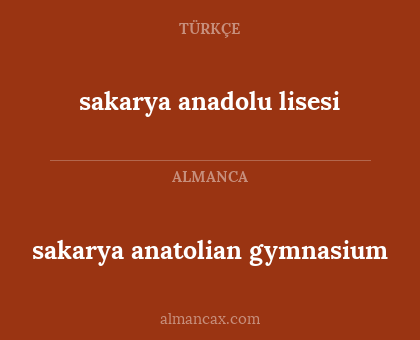 sakarya anatolian gymnasium - sakarya anadolu lisesi