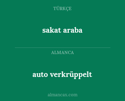 auto verkrüppelt - sakat araba