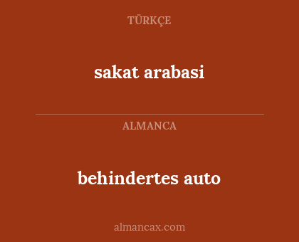 behindertes auto - sakat arabasi