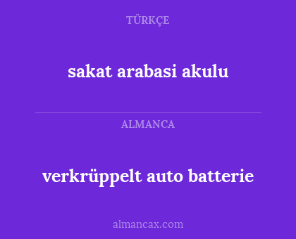 verkrüppelt auto batterie - sakat arabasi akulu