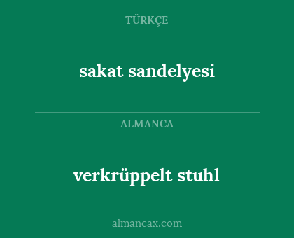 verkrüppelt stuhl - sakat sandelyesi
