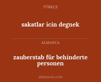 sakatlar icin degnek - zauberstab für behinderte personen