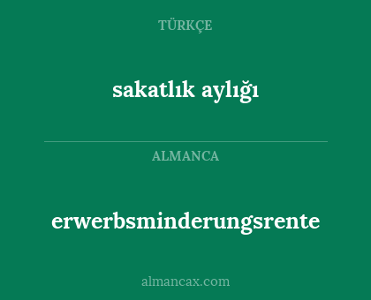 erwerbsminderungsrente - sakatlık aylığı