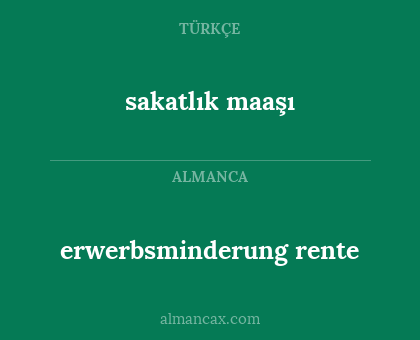 erwerbsminderung rente - sakatlık maaşı